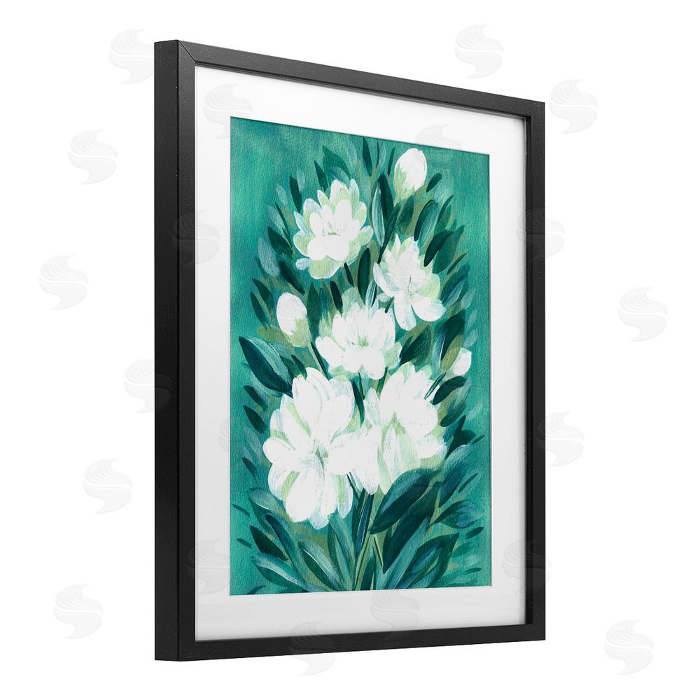 Camila Juncos Acrylic Jasmine Flowers Black Framed Print Under Glass Art