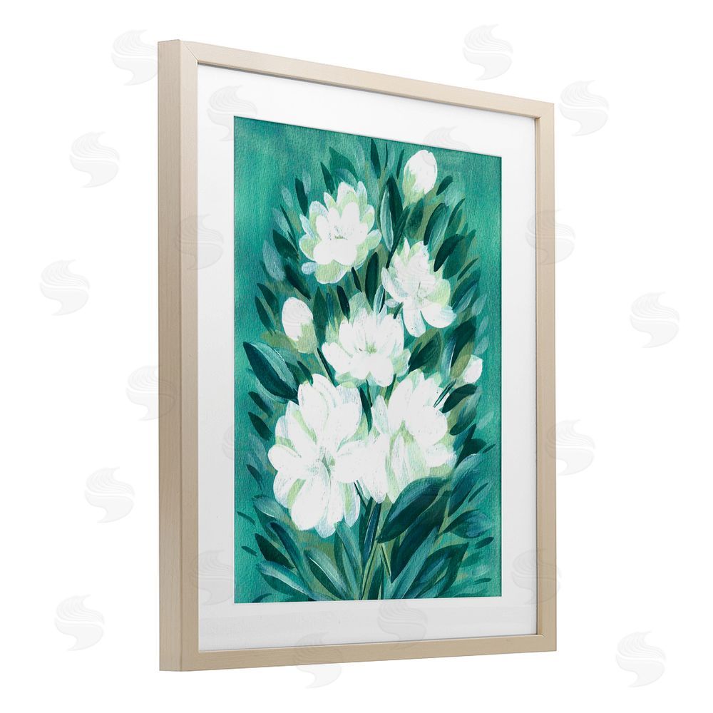 Camila Juncos Acrylic Jasmine Flowers Birch Framed Print Under Glass Art