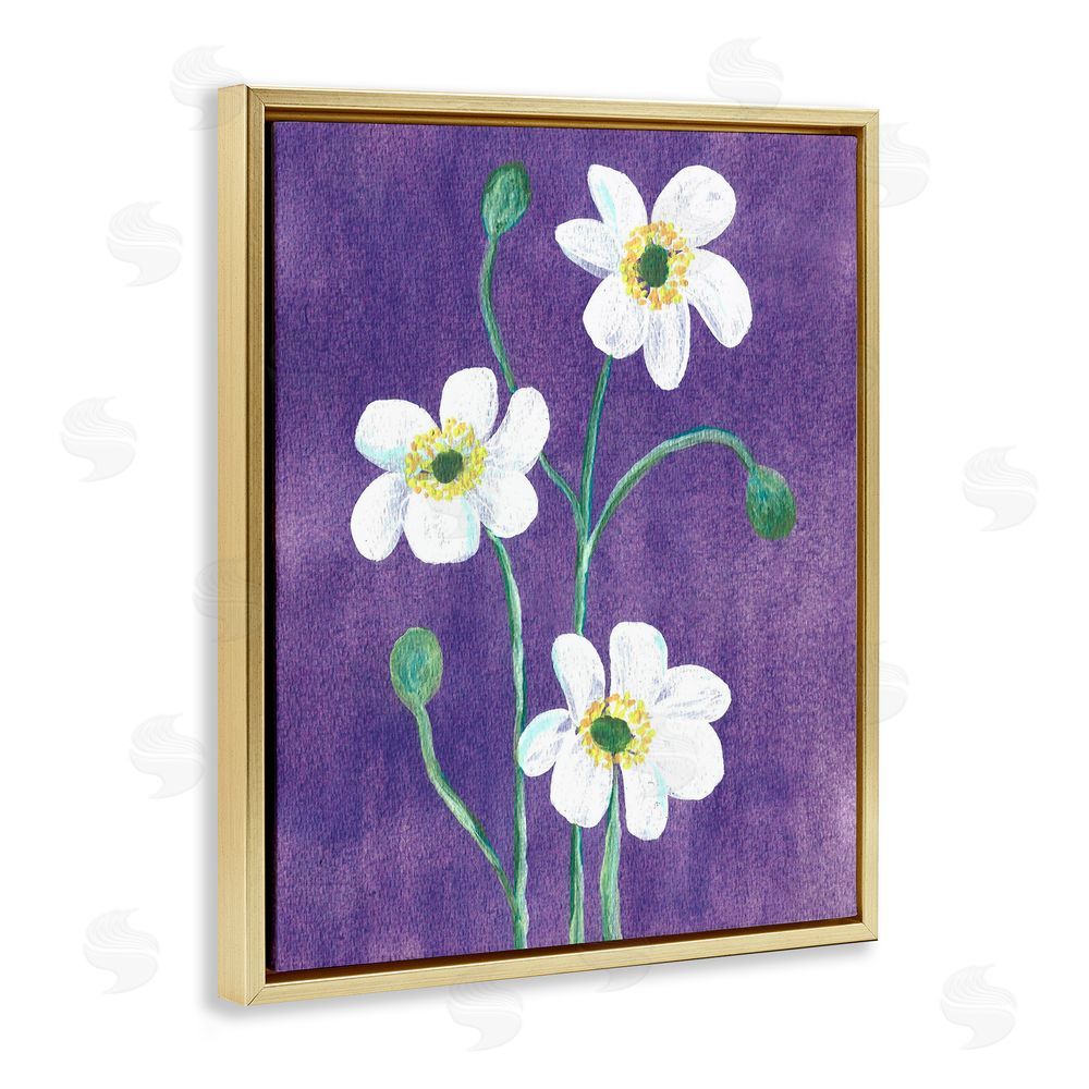 Camila Juncos Acrylic Poppies Trio Gold Floating Frame Canvas Art Print