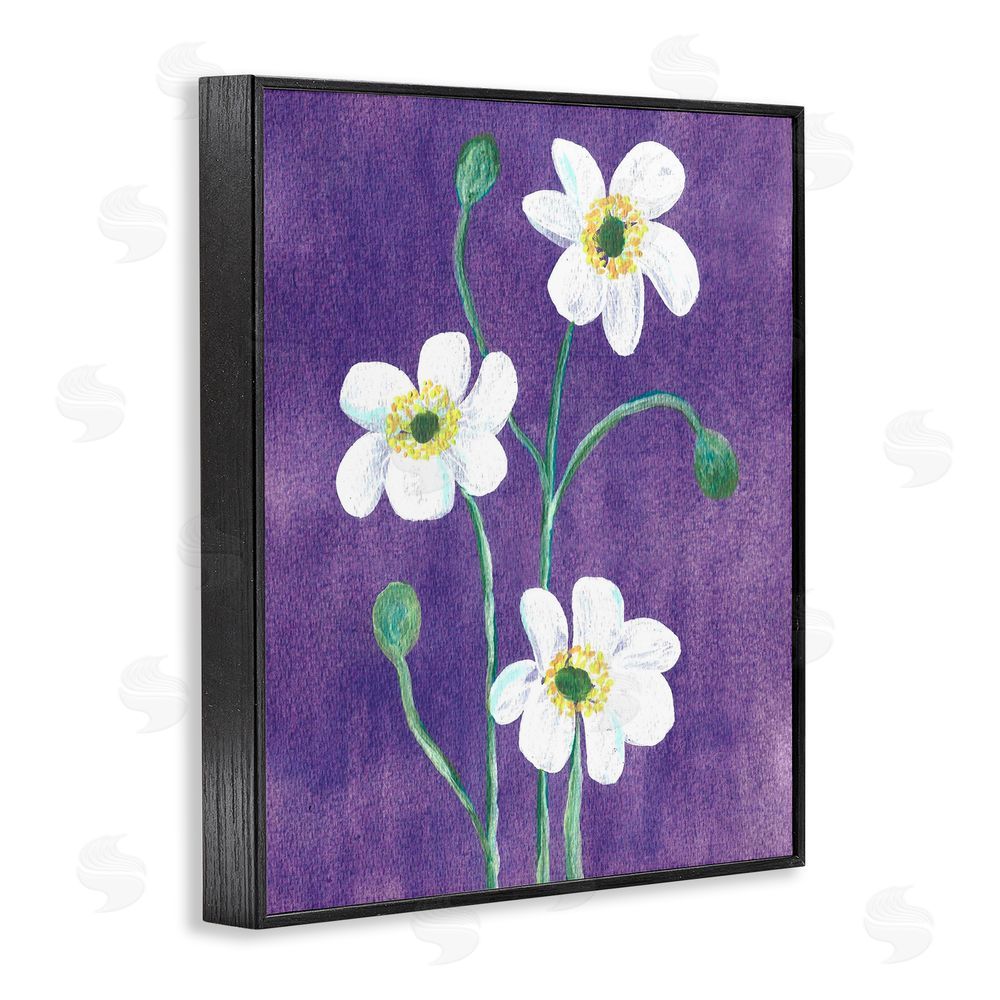 Camila Juncos Acrylic Poppies Trio Black Framed Giclee Art Print