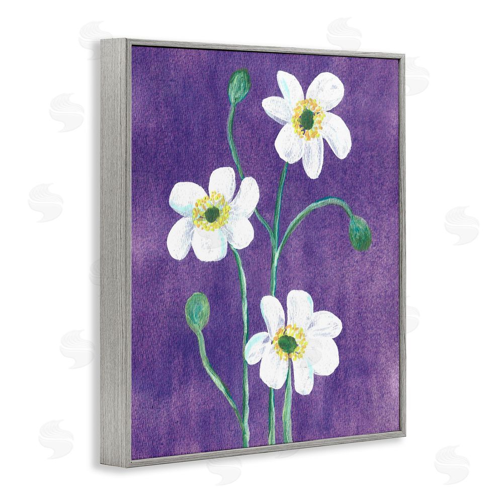 Camila Juncos Acrylic Poppies Trio Gray Framed Giclee Art Print