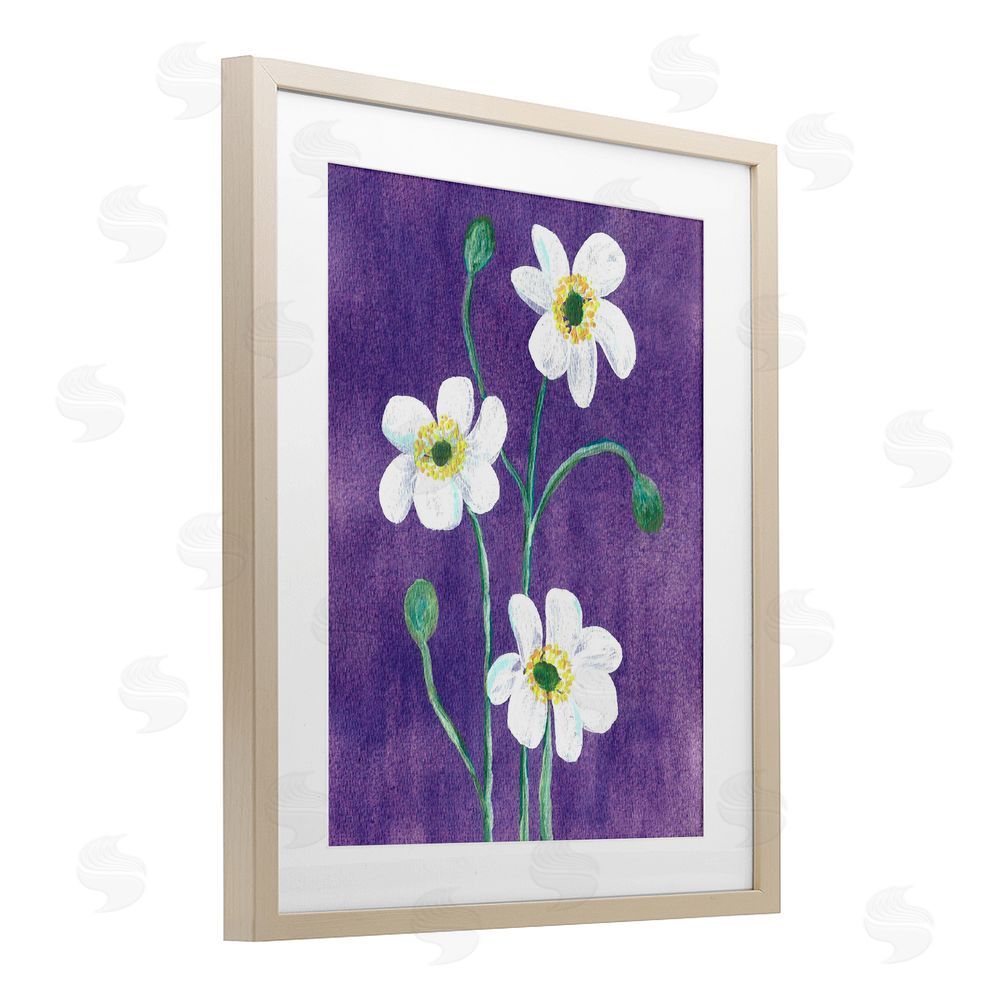 Camila Juncos Acrylic Poppies Trio Birch Framed Print Under Glass Art
