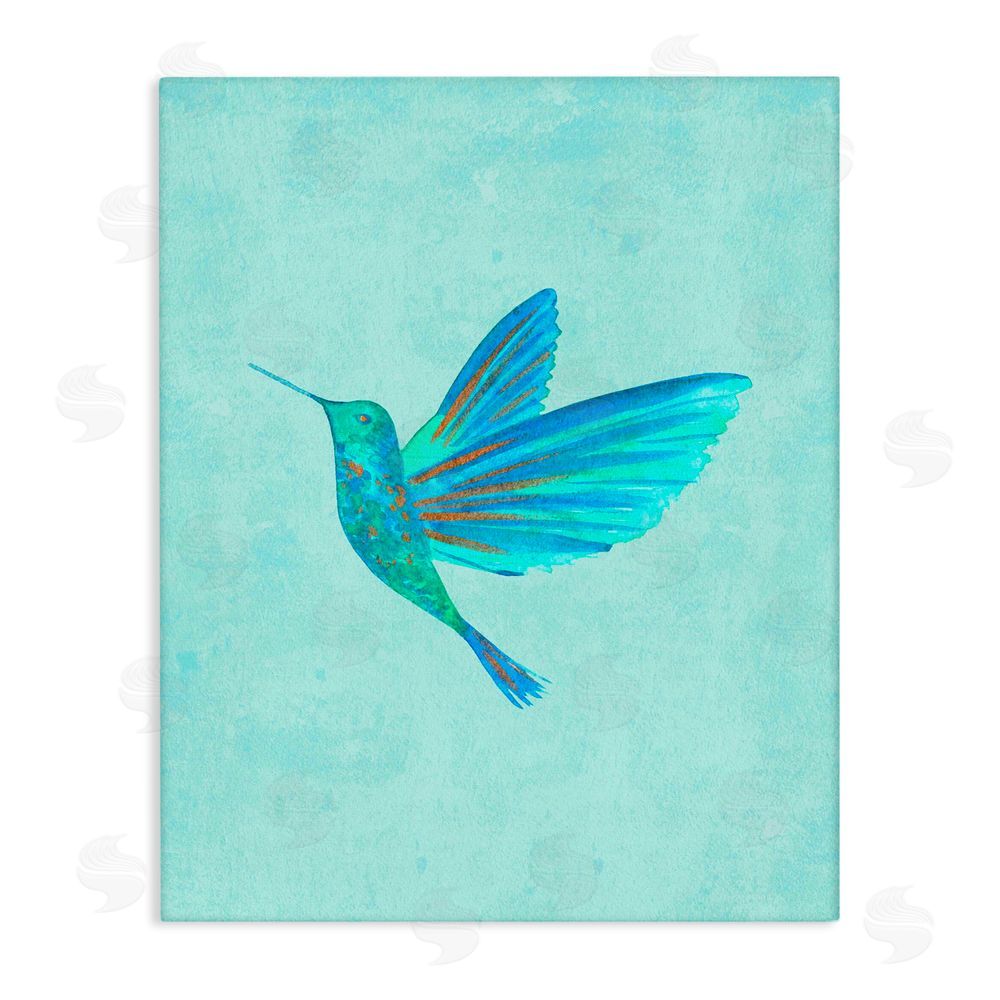 Camila Juncos Blue Hummingbird Simplicity Canvas Wall Art Print
