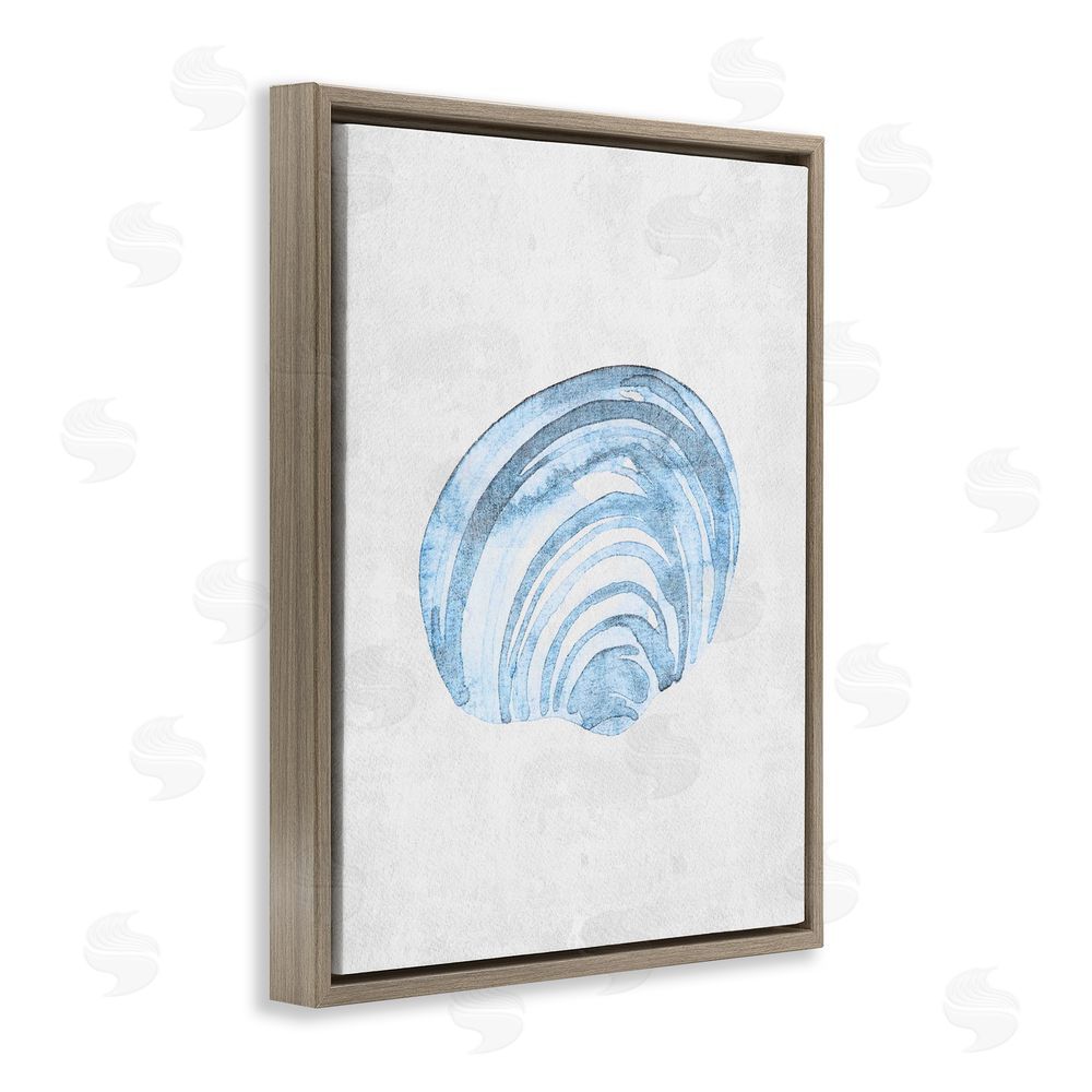 Camila Juncos Sea Snail Subtle Blue Brown Floating Frame Canvas Art Print
