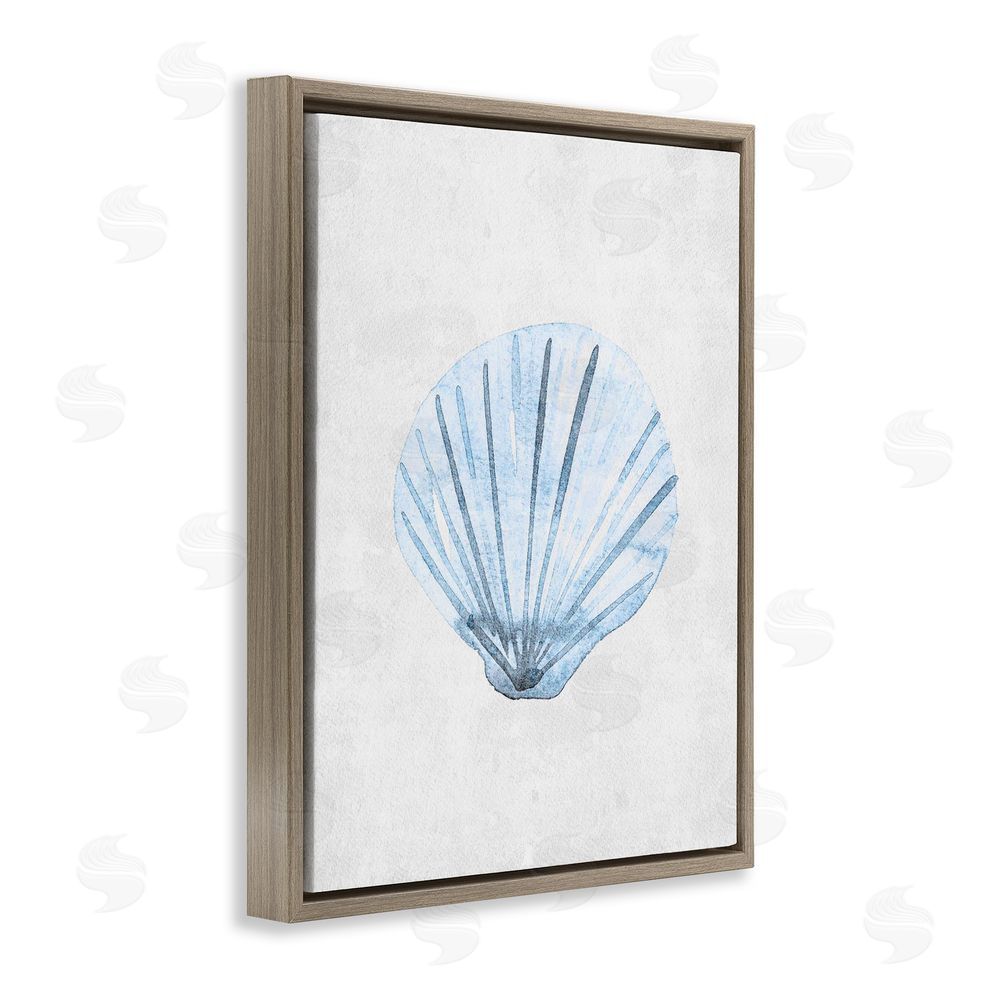 Camila Juncos Muted Clam Shell Subtlety Brown Floating Frame Canvas Art Print
