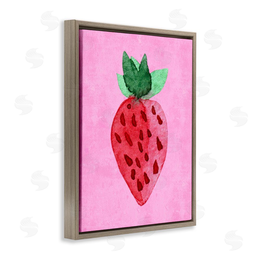 Camila Juncos Bright Speckled Strawberry Brown Floating Frame Canvas Art Print