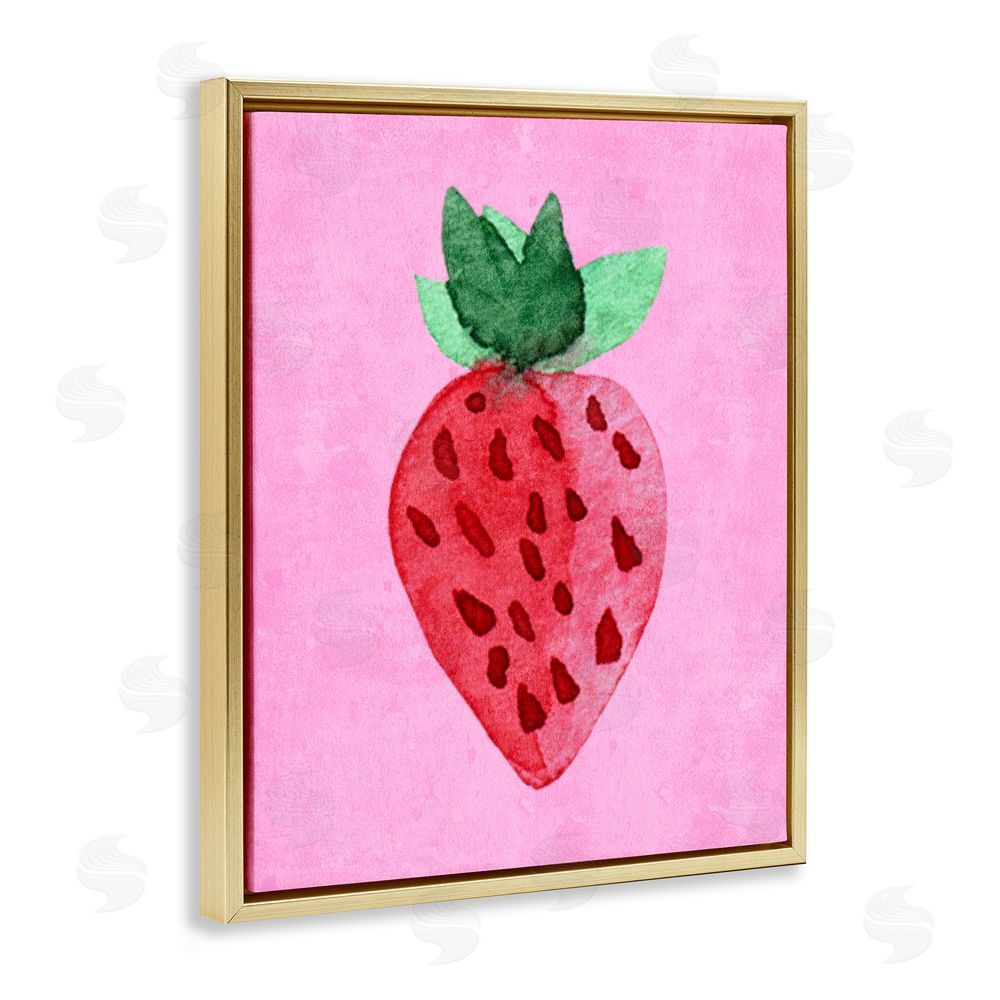 Camila Juncos Bright Speckled Strawberry Gold Floating Frame Canvas Art Print