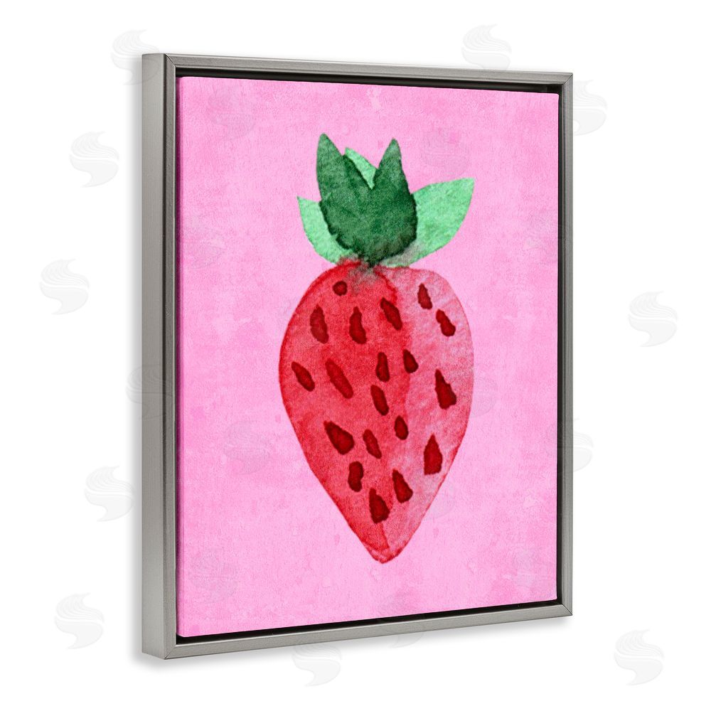 Camila Juncos Bright Speckled Strawberry Gray Floating Frame Canvas Art Print