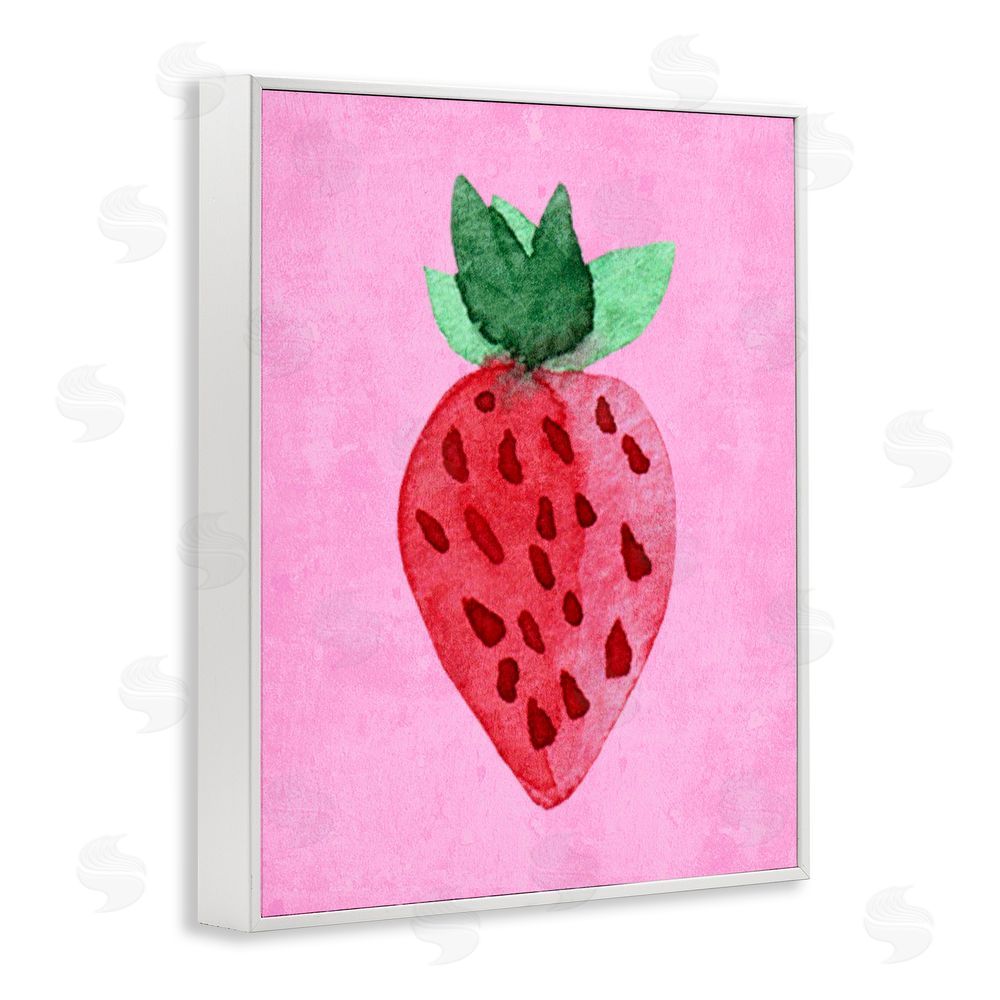 Camila Juncos Bright Speckled Strawberry White Frame Giclee Art Print