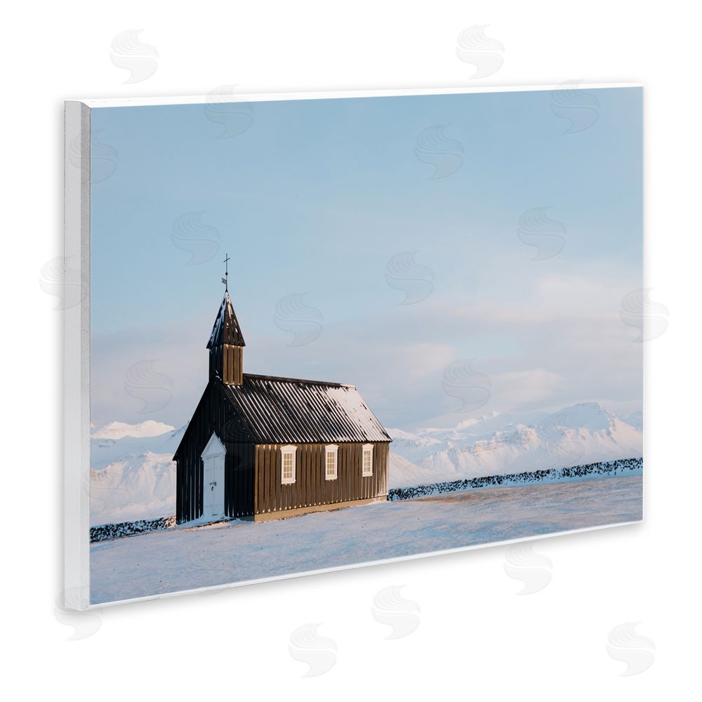 Jade Sharp Photo Church on Vast Snowscape Wall Plaque Art Print
