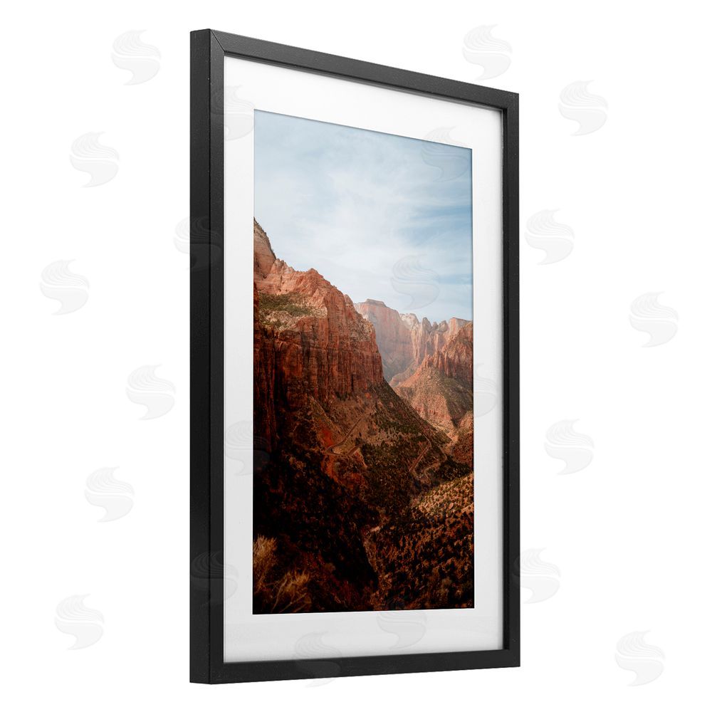 Jade Sharp Photo Breathtaking Zion Canyon View Black Framed Print Under Glass Art