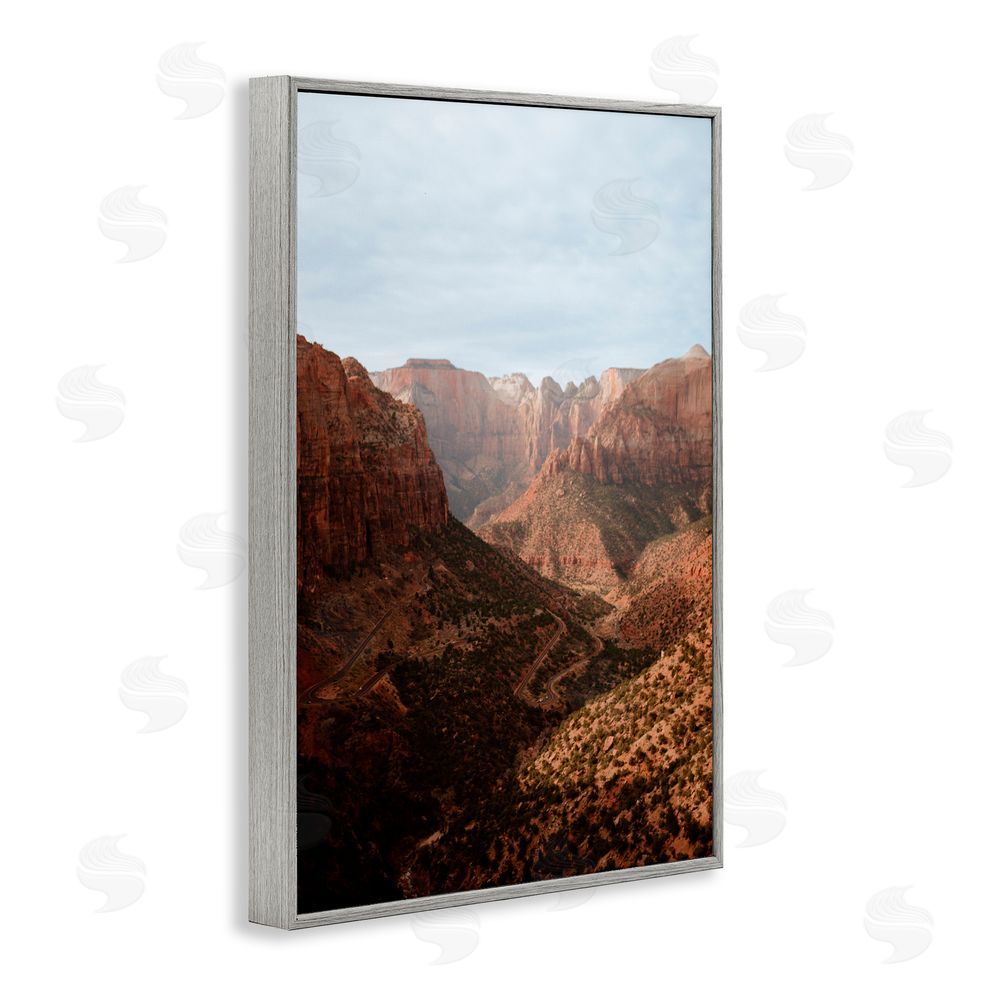 Jade Sharp Photo Vast Canyon Zion Park Gray Framed Giclee Art Print