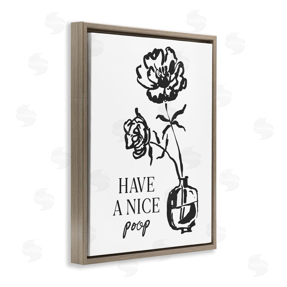 Lettered and Lined Have A Nice Poop Brown Floating Frame Canvas Wall Art