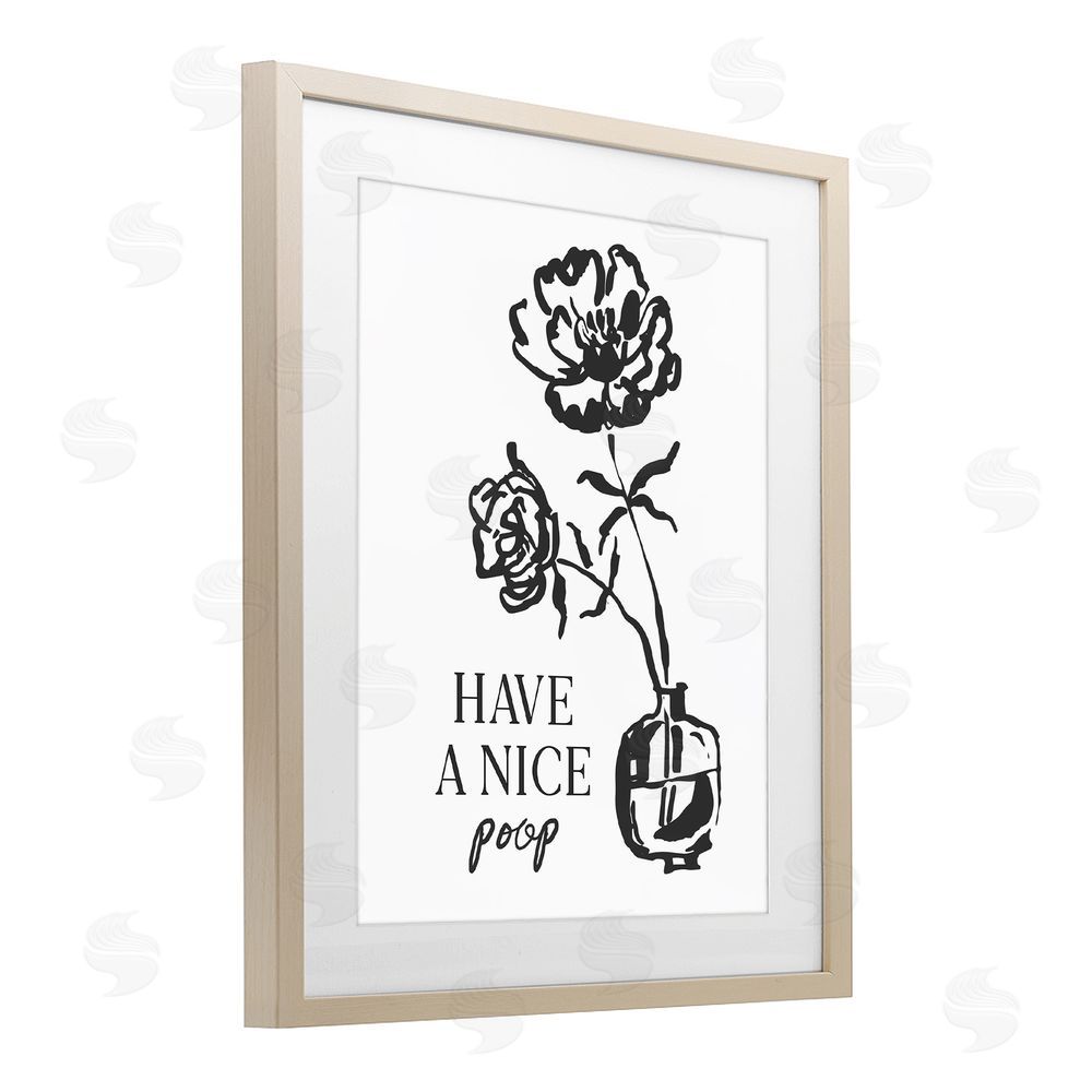 Lettered and Lined Have A Nice Poop Brown Framed Print Under Glass with Mat Wall Art