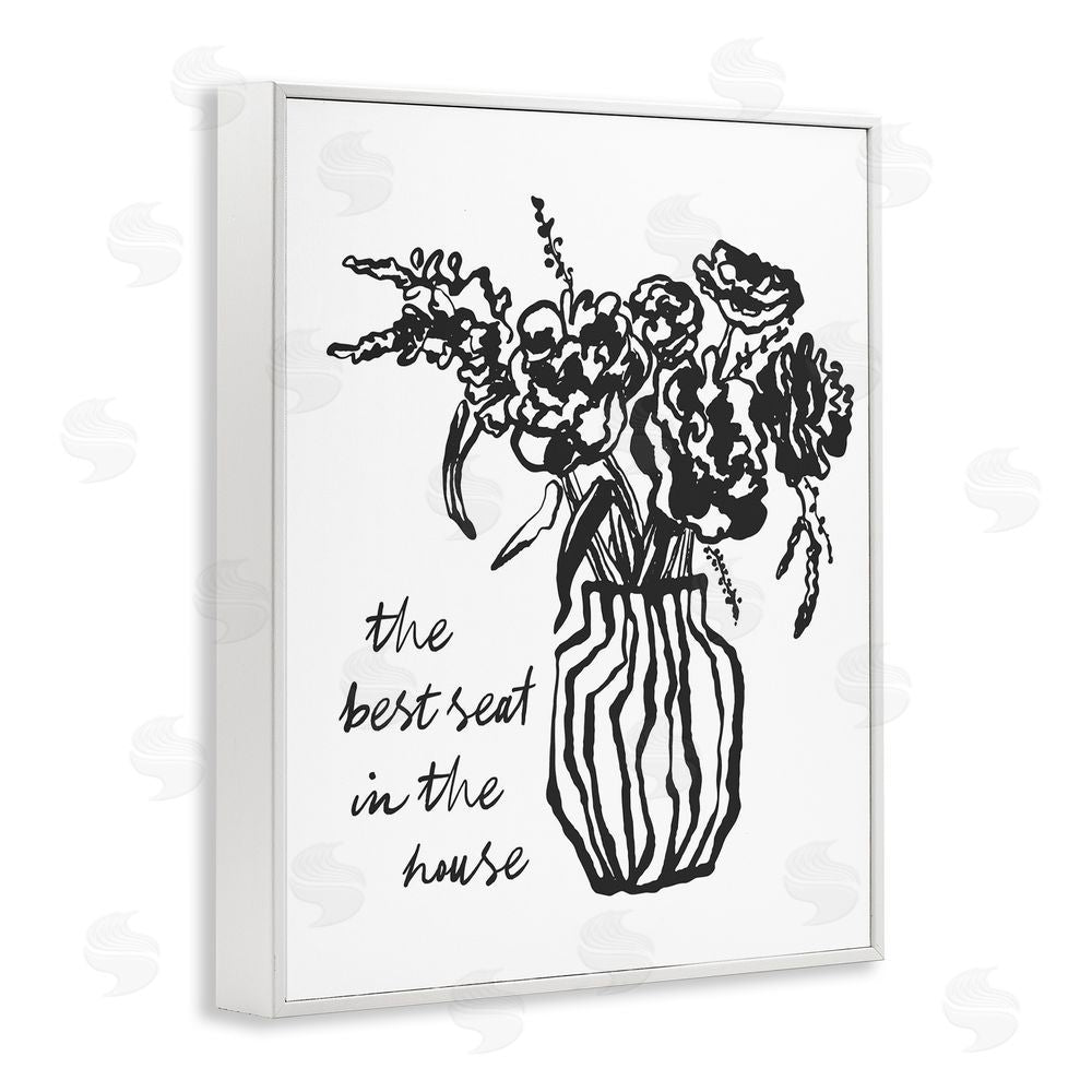 Lettered and Lined Best Seat in House Bathroom White Framed Giclee Wall Art Print