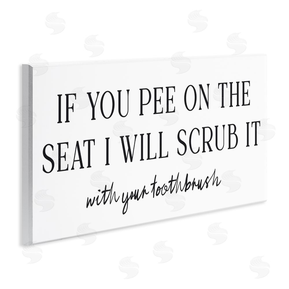Lettered and Lined Pee On The Seat Humor Wall Plaque Art Print
