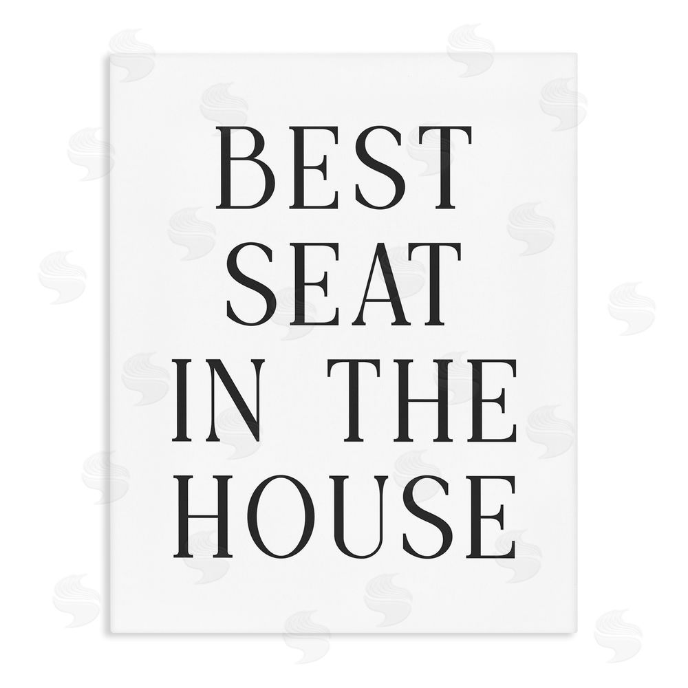 Lettered and Lined Best Seat Bathroom Toilet Stretched Canvas Wall Art Print