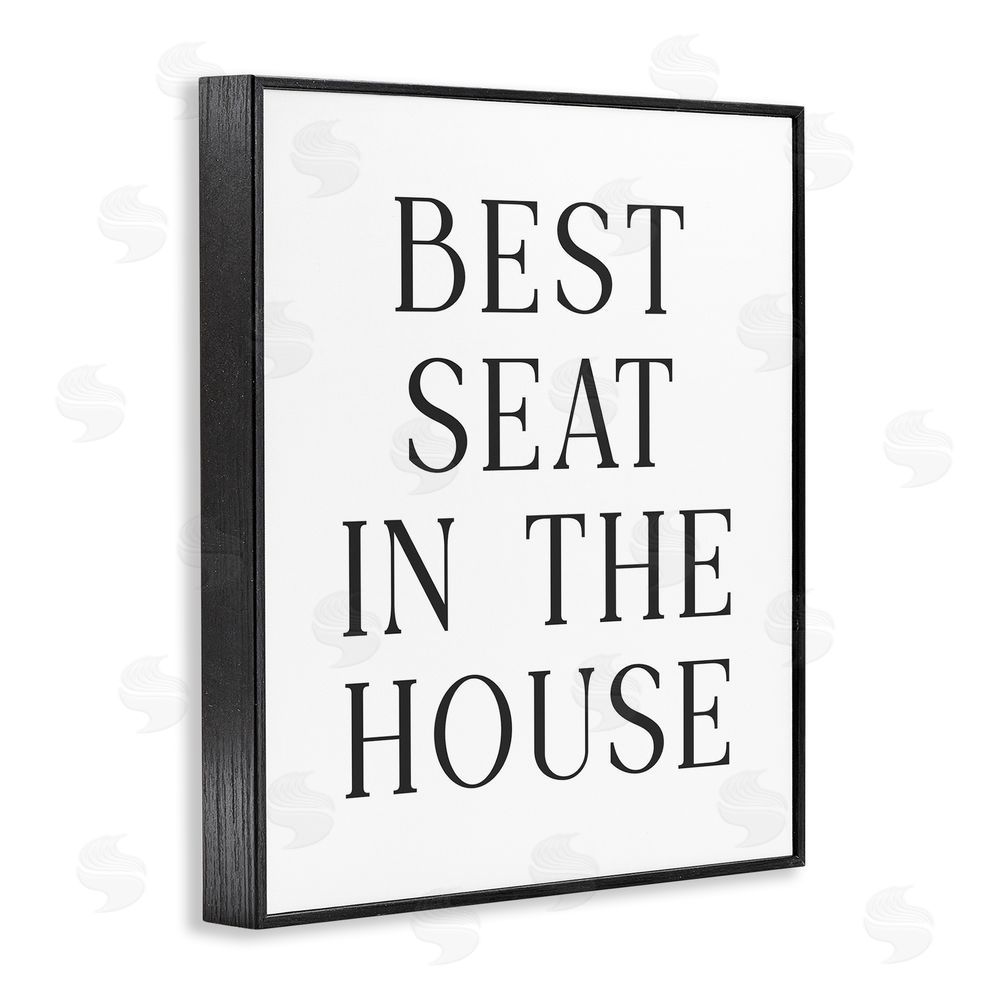 Lettered and Lined Best Seat Bathroom Toilet Black Framed Giclee Wall Art Print