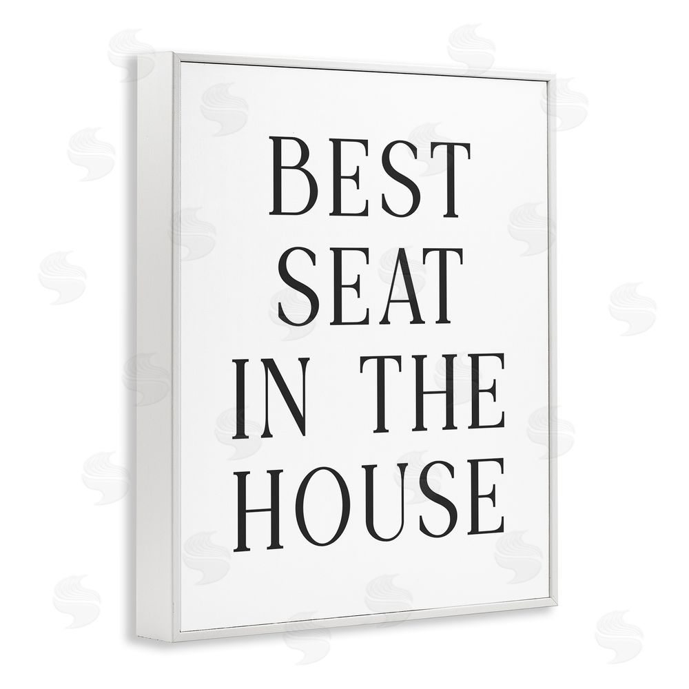 Lettered and Lined Best Seat Bathroom Toilet White Framed Giclee Wall Art Print