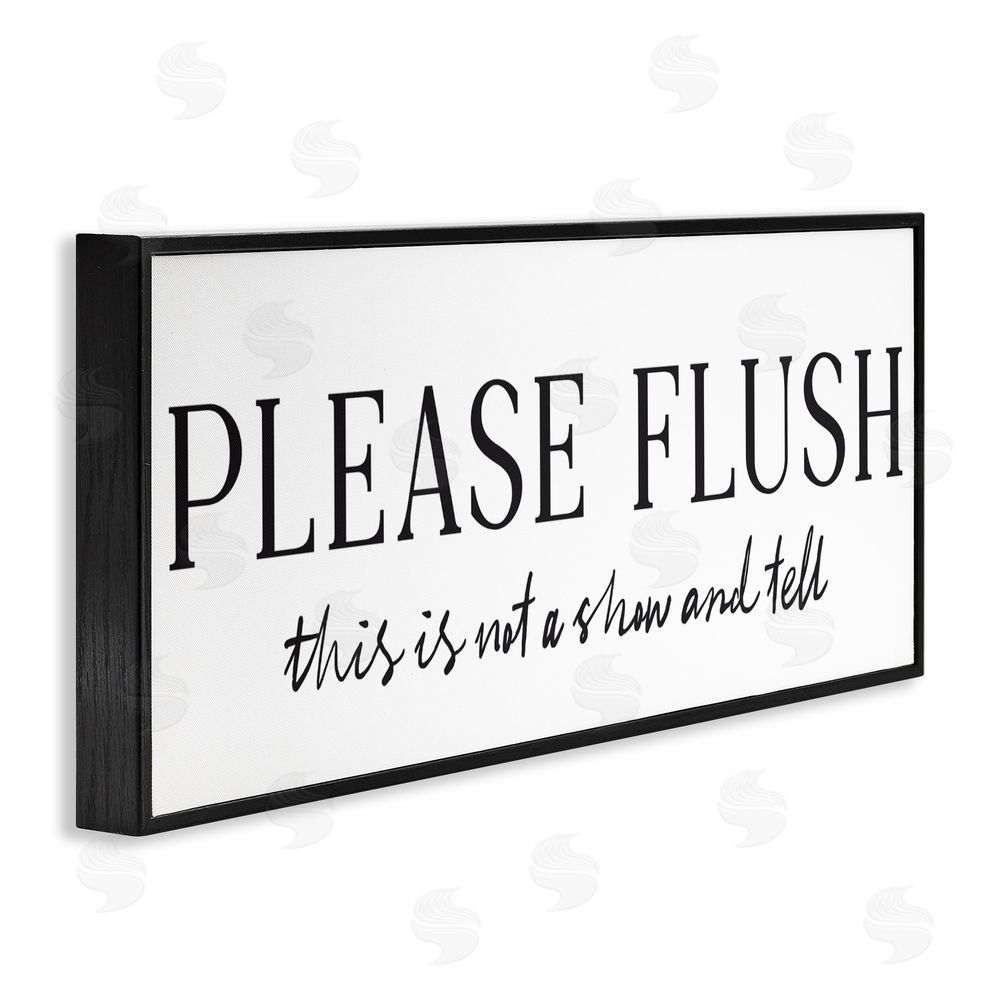 Lettered and Lined Not Show & Tell Bathroom Black Framed Giclee Wall Art Print