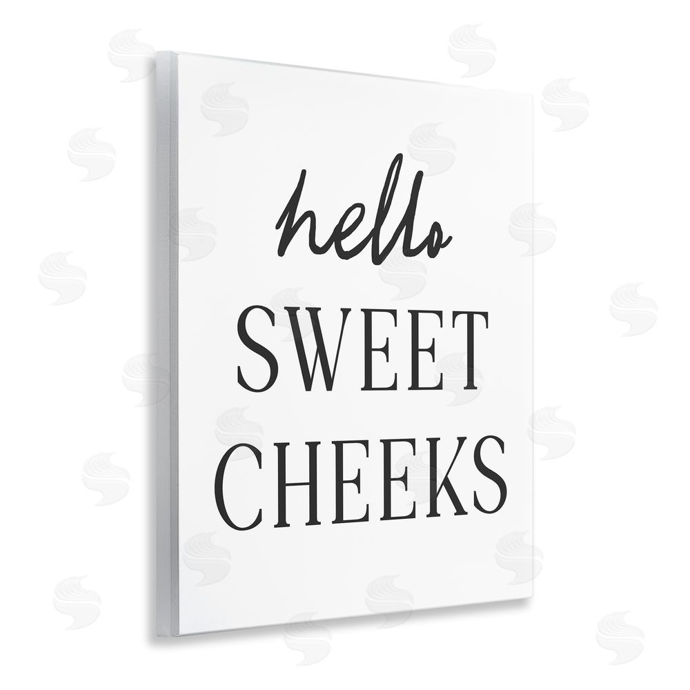 Lettered and Lined Sweet Cheeks Bathroom Humor Wall Plaque Art Print