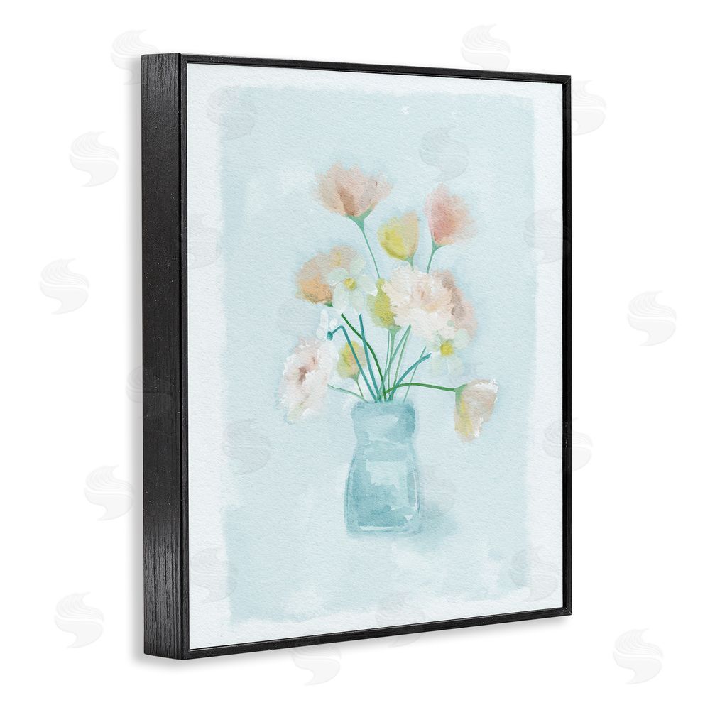Leah Straatsma Pretty Florals in Vase Black Framed Giclee Wall Art Print