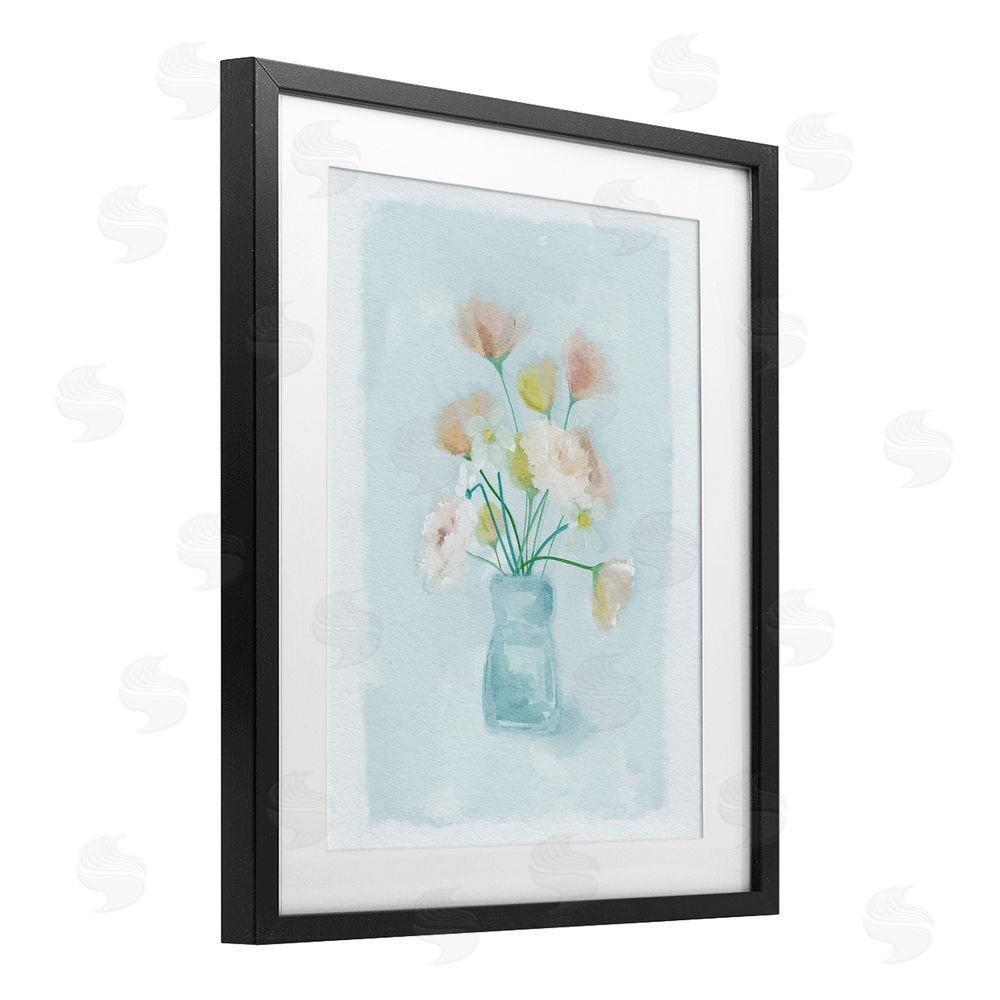 Leah Straatsma Pretty Florals in Vase Black Framed Print Under Glass Wall Art