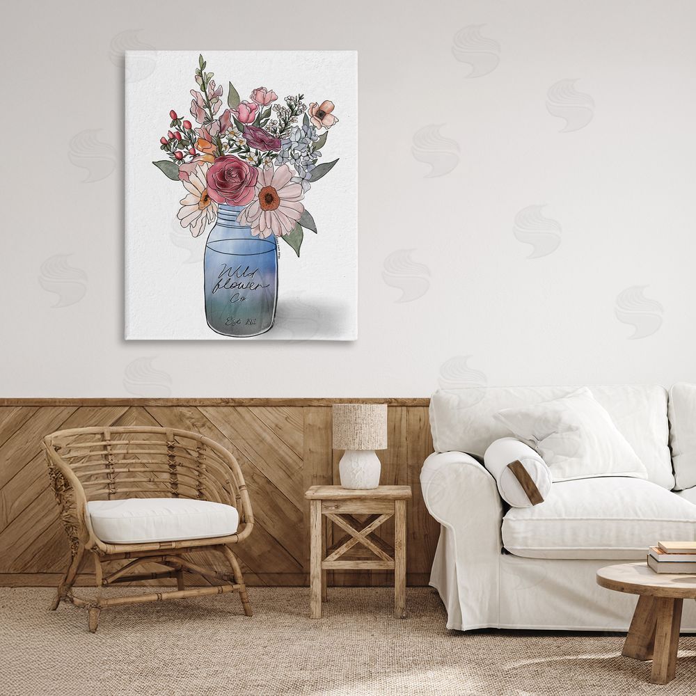 Alisha Kiara Design Farmer's Market Florals Stretched Canvas Wall Art in Room
