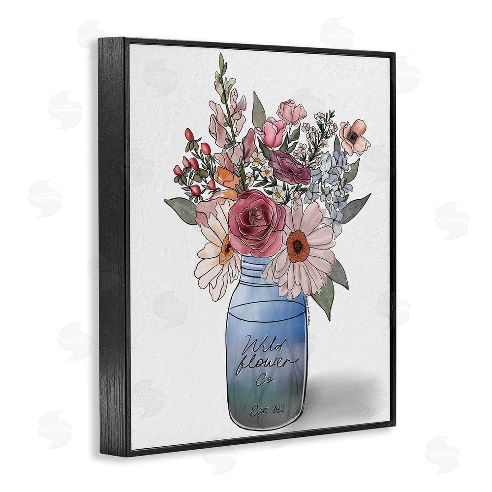 Alisha Kiara Design Farmer's Market Florals Blacked Framed Giclee Wall Art Print