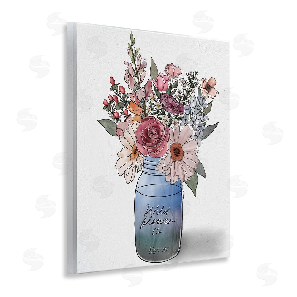 Alisha Kiara Design Farmer's Market Florals Wooden Wall Plaque Art Print