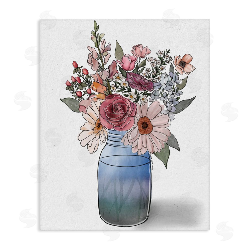 Alisha Kiara Design Farmer's Market Vase Stretched Canvas Wall Art