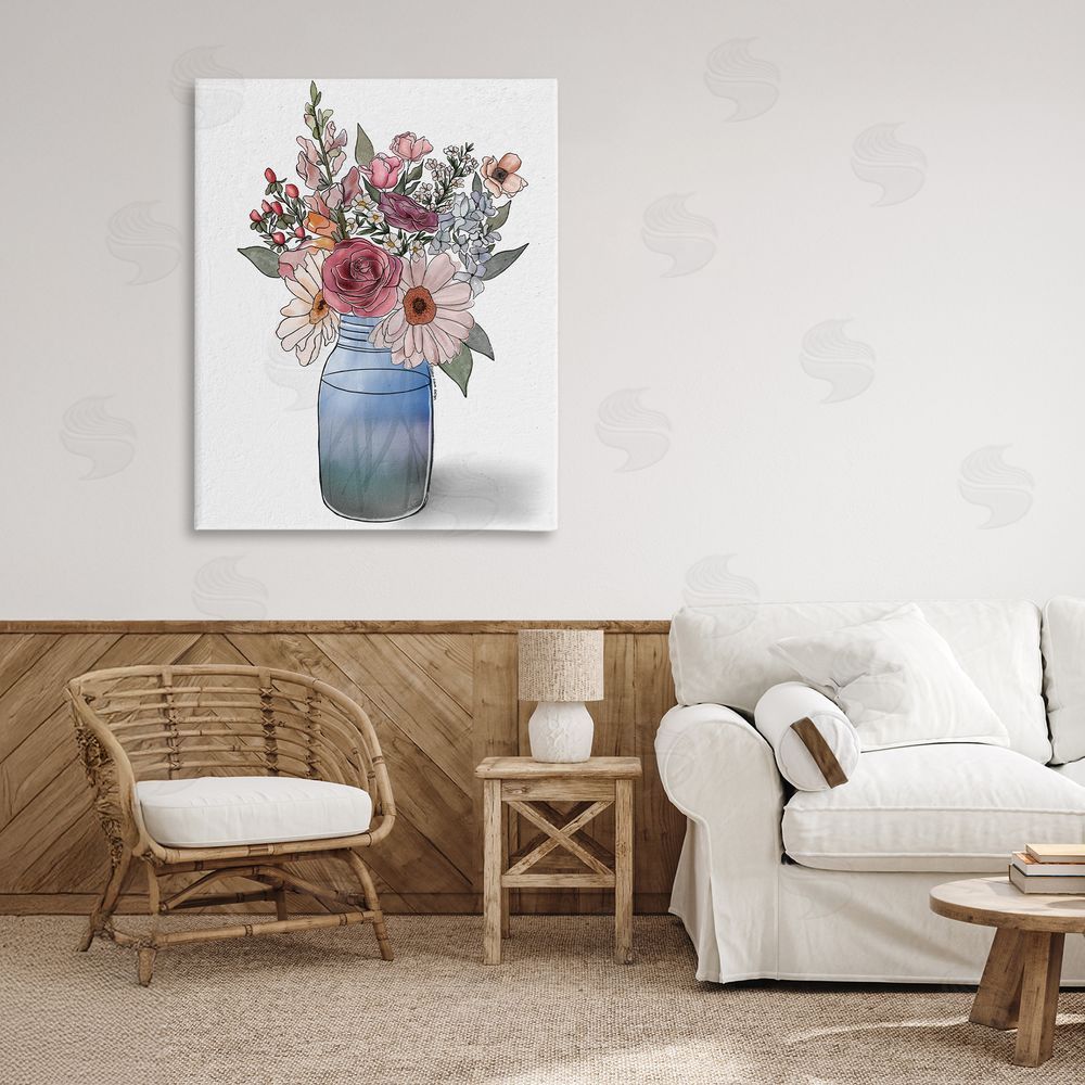 Alisha Kiara Design Farmer's Market Vase Stretched Canvas Wall Art in Room