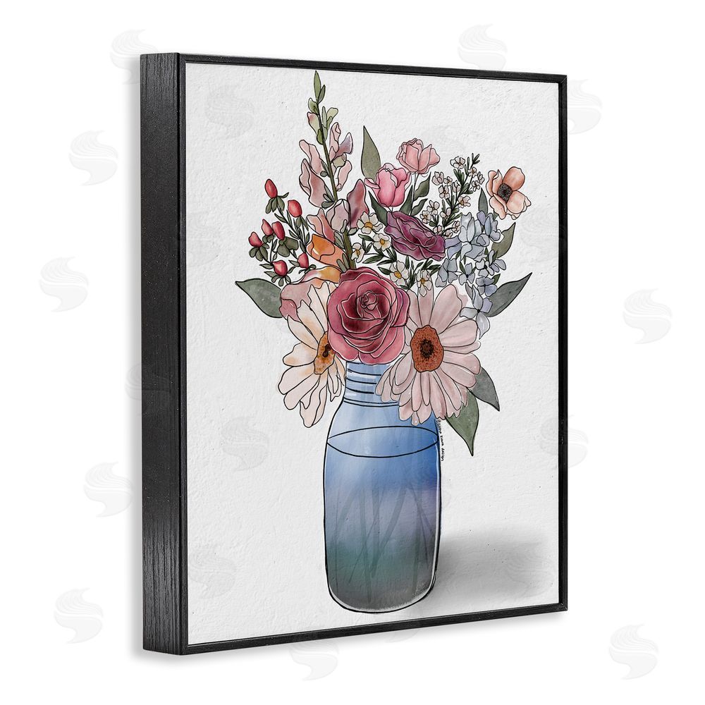 Alisha Kiara Design Farmer's Market Vase Blacked Framed Giclee Wall Art Print