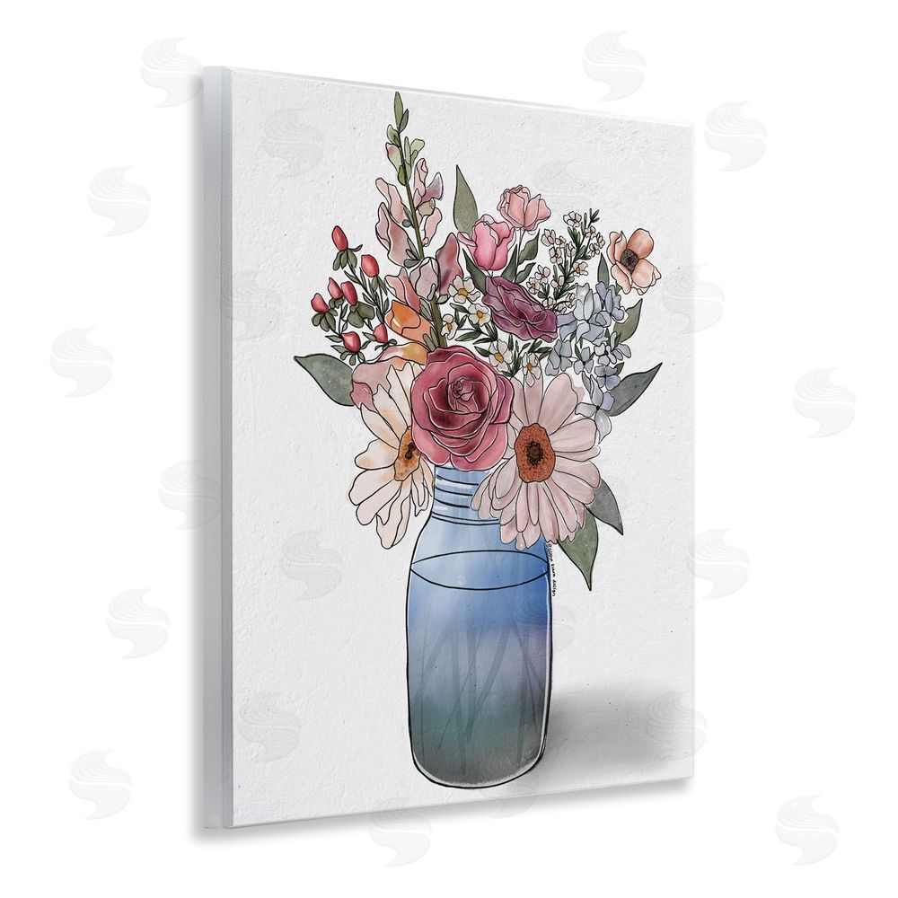 Alisha Kiara Design Farmer's Market Vase Wooden Wall Plaque Art Print