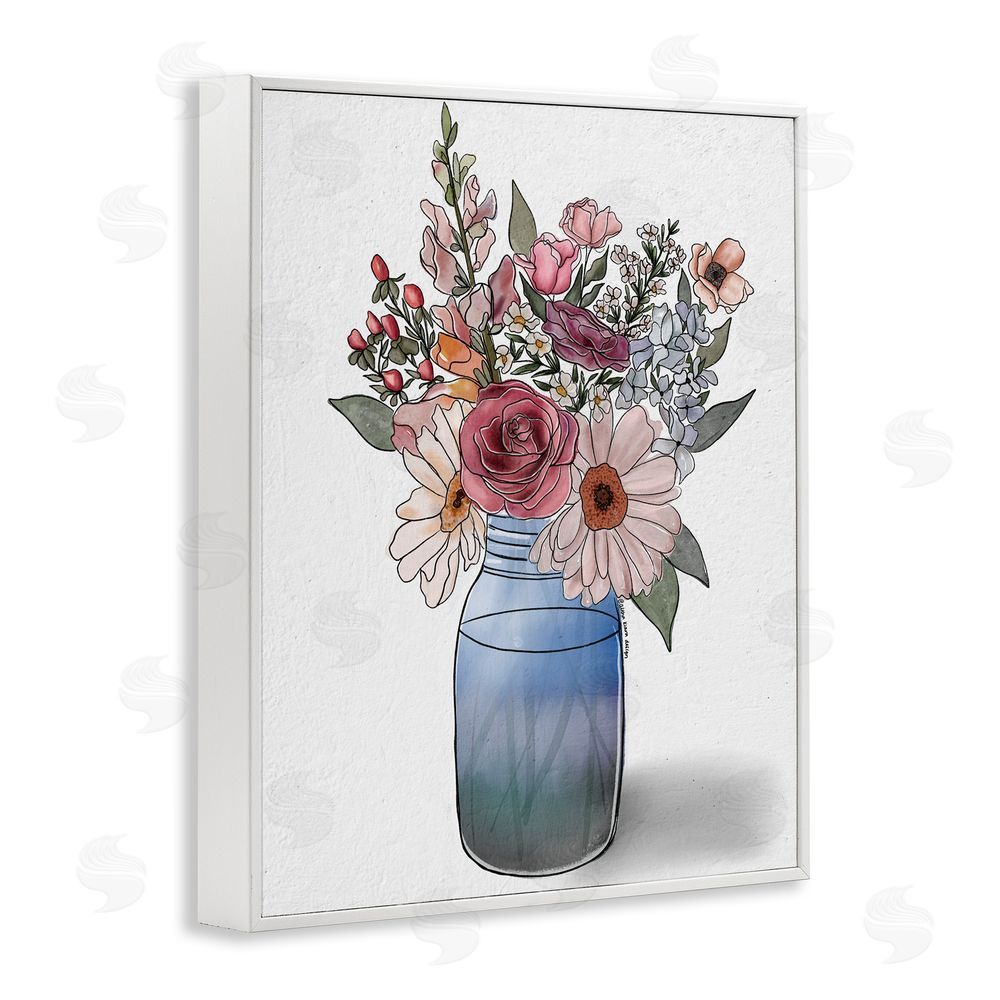 Alisha Kiara Design Farmer's Market Vase White Framed Giclee Wall Art Print