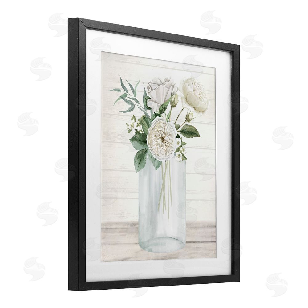 Kim Allen Patience Flower Vase Black Framed Print Under Glass Wall Art