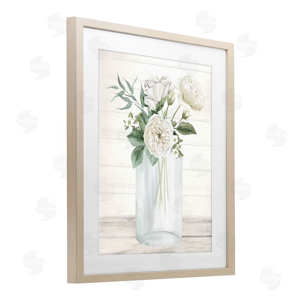 Kim Allen Patience Flower Vase Brown Framed Print Under Glass Wall Art
