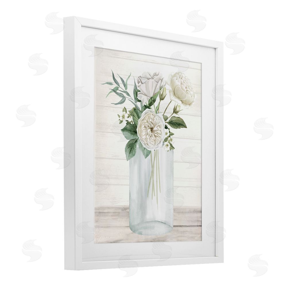 Kim Allen Patience Flower Vase White Framed Print Under Glass Wall Art