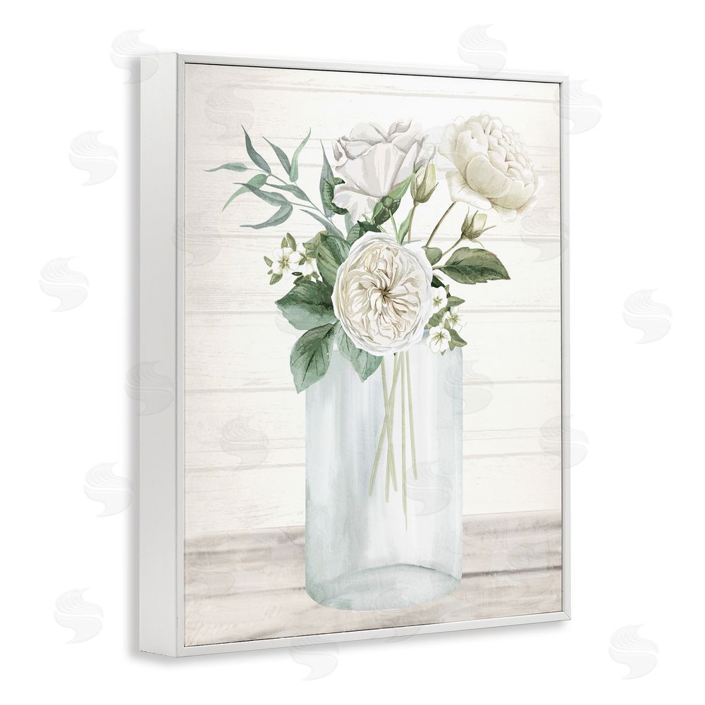 Kim Allen Patience Flower Vase White Framed Giclee Wall Art Print