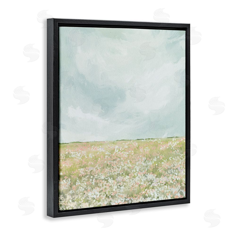 Leah Straatsma Budding Field In Spring Black Floating Frame Canvas Wall Art Print