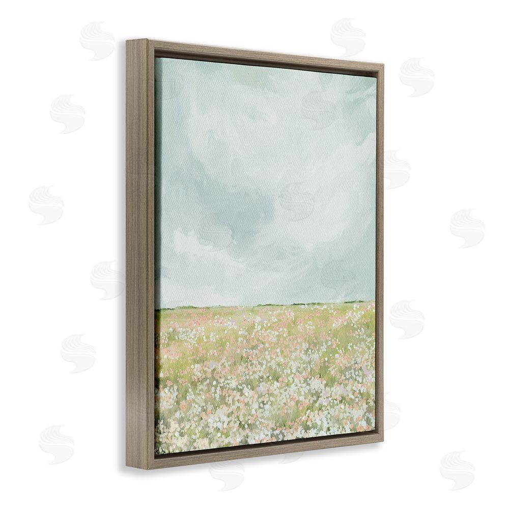 Leah Straatsma Budding Field In Spring Brown Floating Frame Canvas Wall Art Print