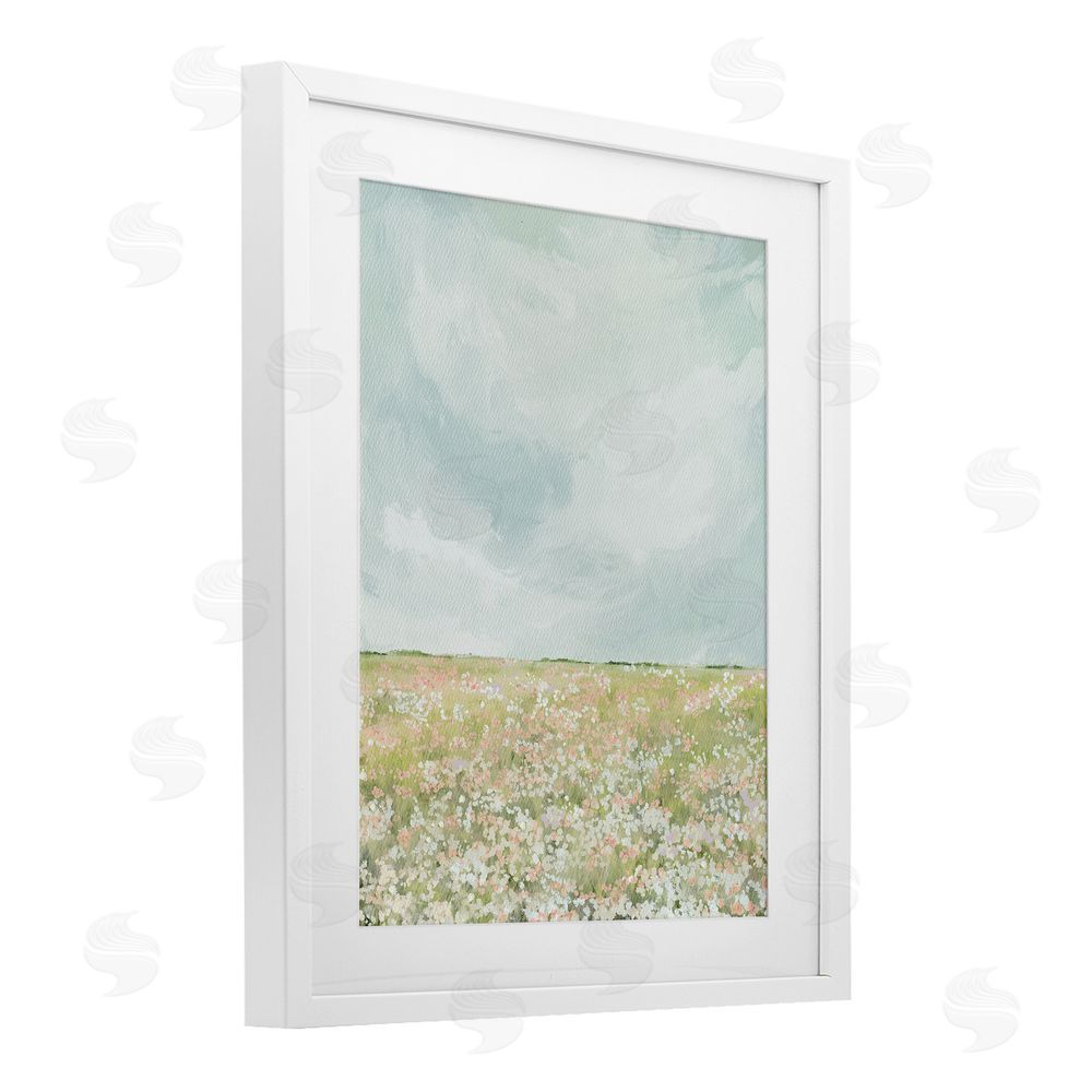 Leah Straatsma Budding Field In Spring White Framed Print Under Glass Wall Art