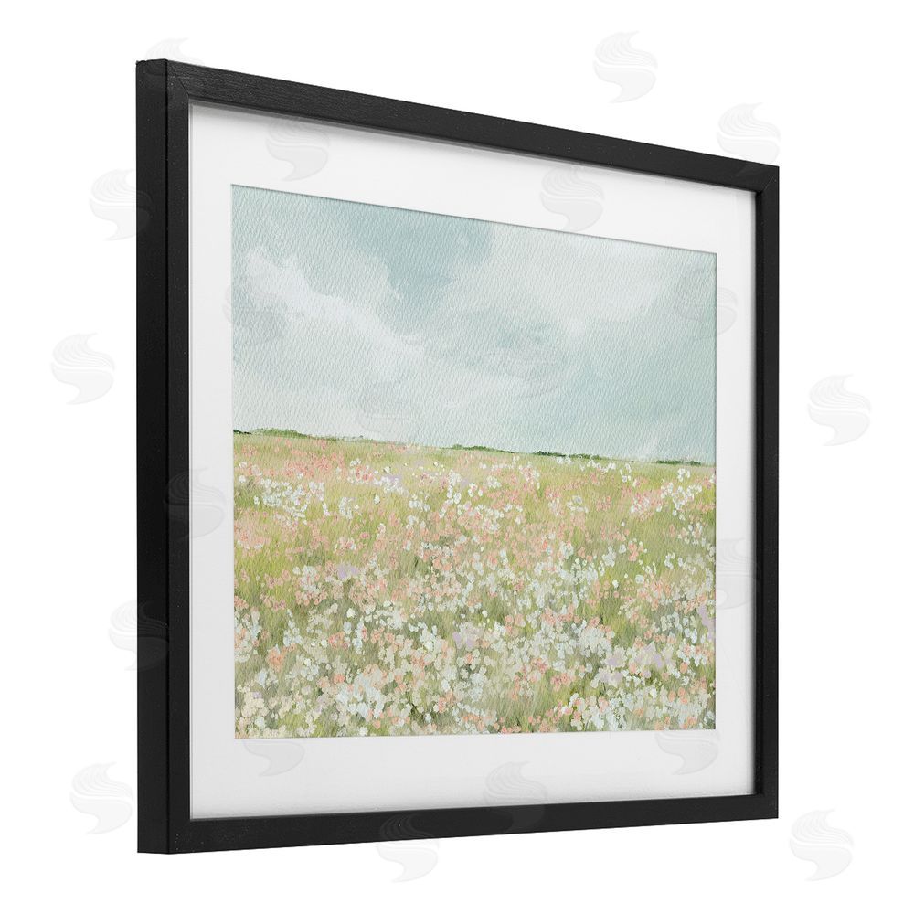 Leah Straatsma Budding Field Scenery Black Framed Print Under Glass Wall Art