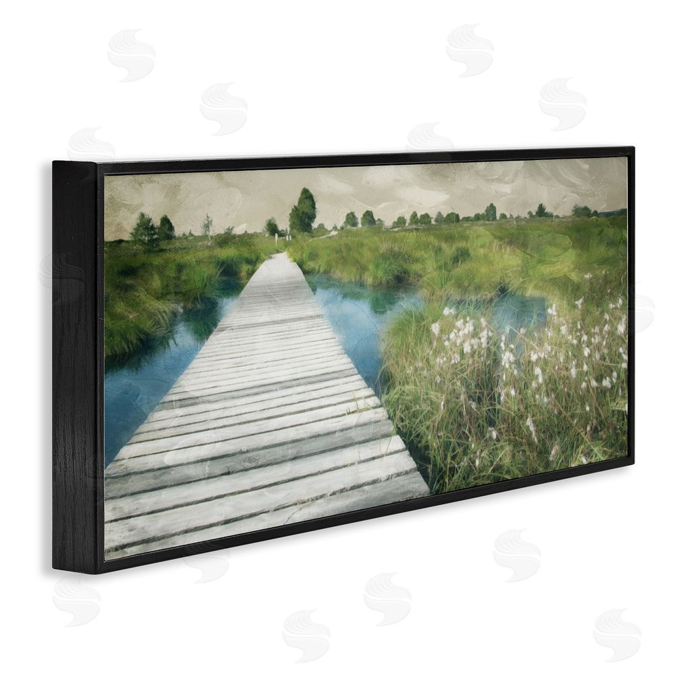 Milli Villa Walkway On The Marsh Black Framed Giclee Wall Art Print