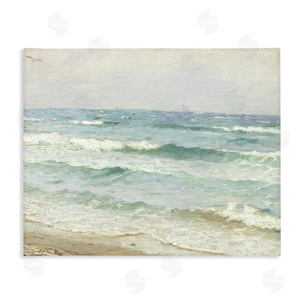 Leah Straatsma Vintage Waves on The Shore Stretched Canvas Wall Art Print