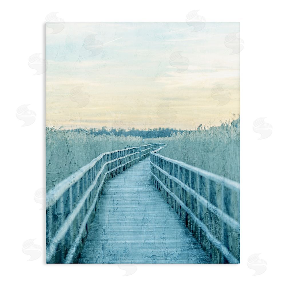 Kim Allen Wooden Pier Boardwalk Stretched Canvas Wall Art Print