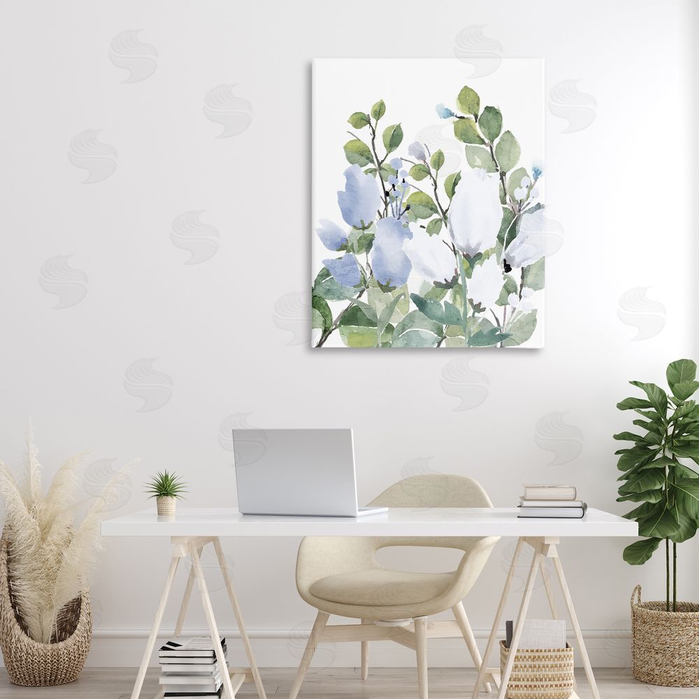 Kim Allen Blue Spring Florals Stretched Canvas Wall Art in Room