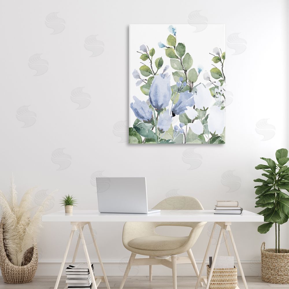 Kim Allen Blue Spring Botanicals Stretched Canvas Wall Art in Room
