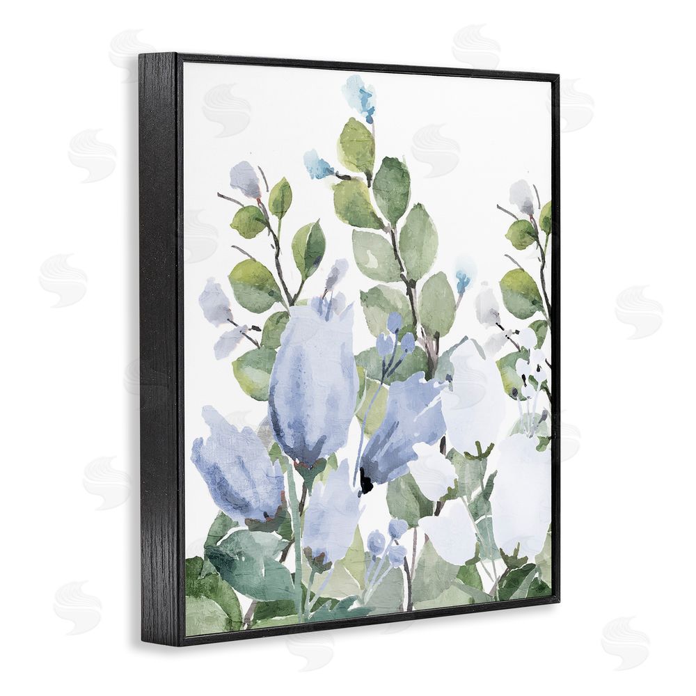 Kim Allen Blue Spring Botanicals Black Framed Giclee Wall Art Print
