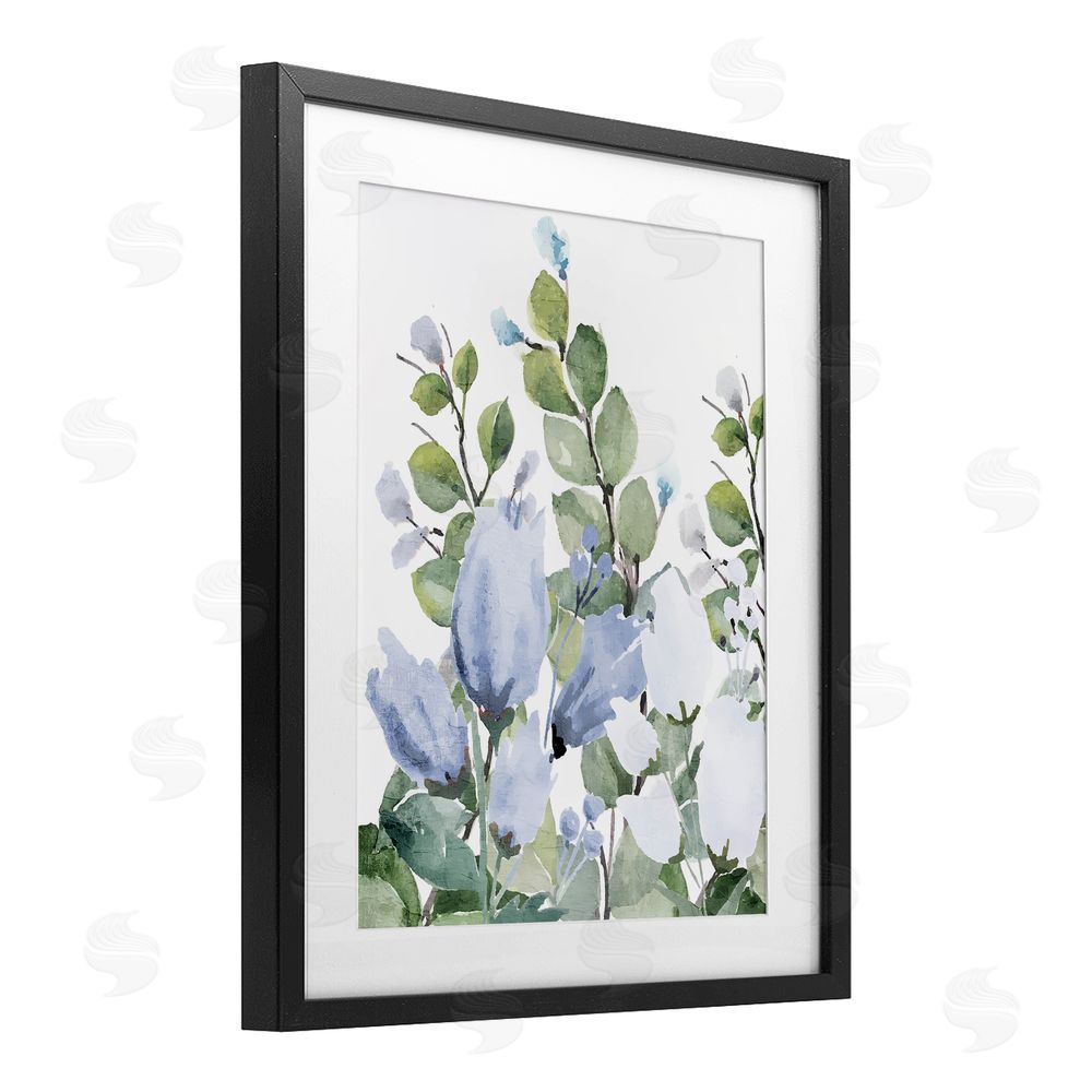Kim Allen Blue Spring Botanicals Black Framed Print Under Glass Wall Art